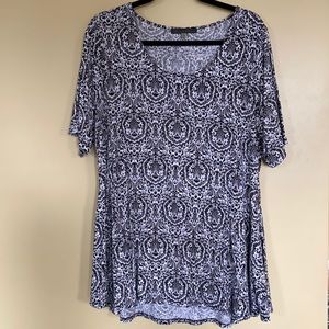 Rose and Olive Damask Blouse 2X